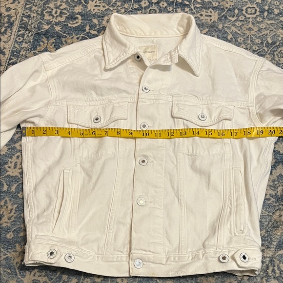 Favorite Daughter White Pockets Denim The Otto Jacket Boyfriend Distress Jacket - Picture 15 of 16